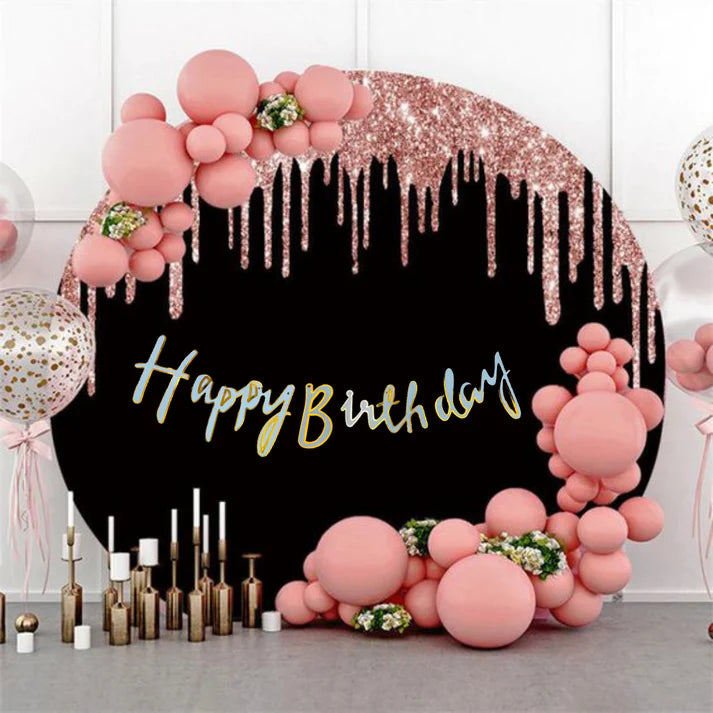 Happy Birthday Glitter Cursive Banner