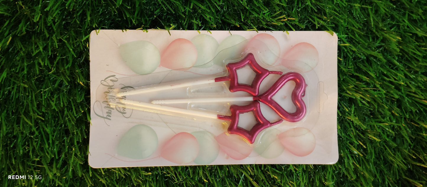 Candle Set of 3 star and heart