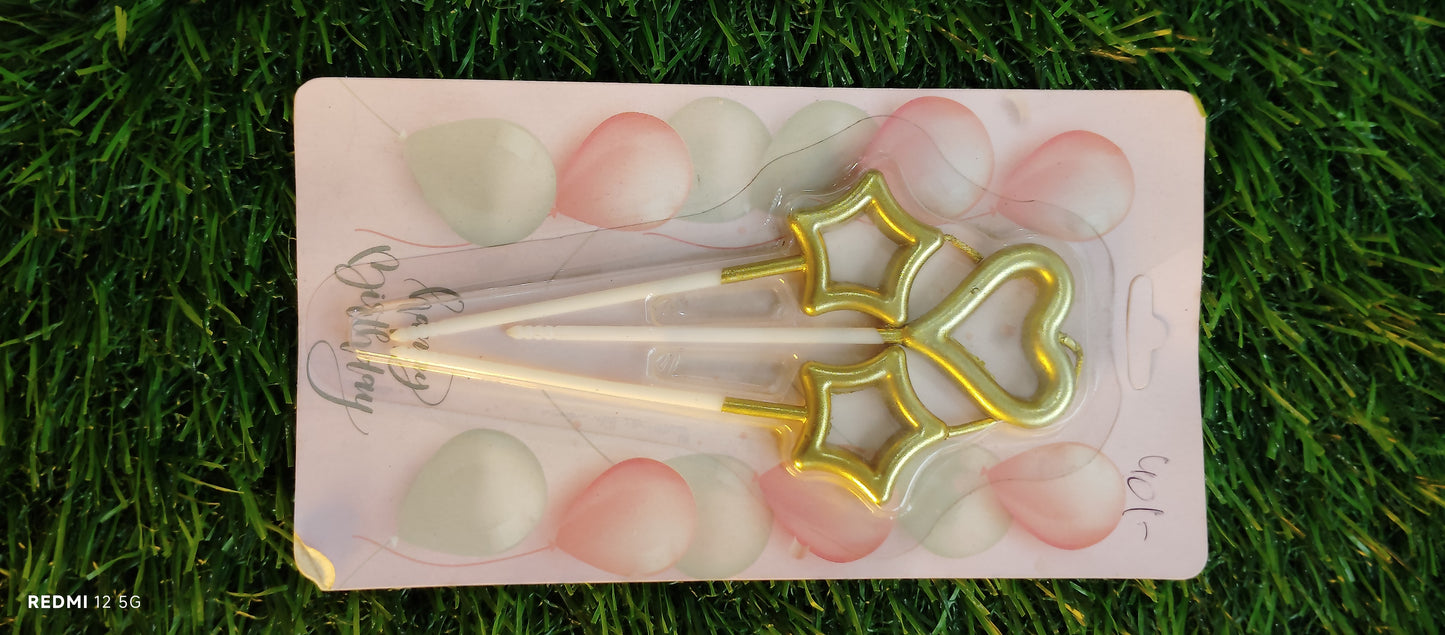 Candle Set of 3 star and heart