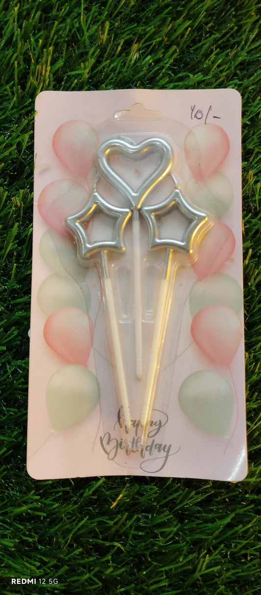 Candle Set of 3 star and heart