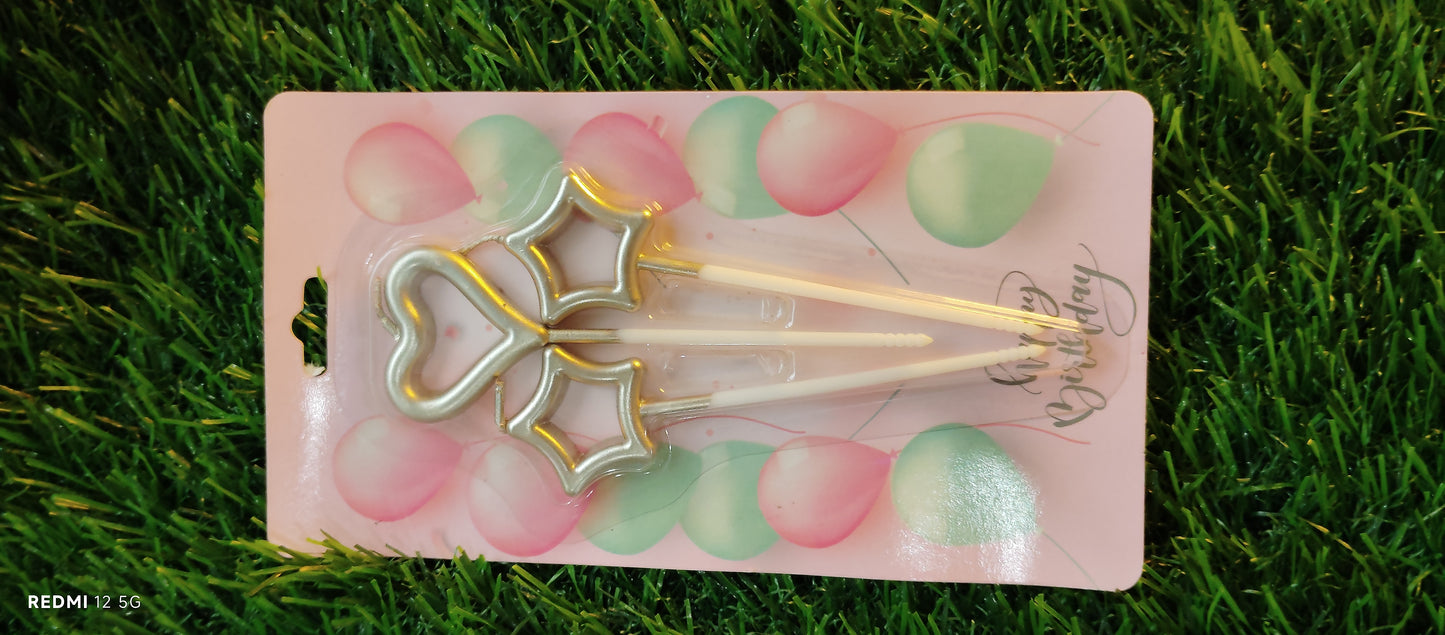 Candle Set of 3 star and heart